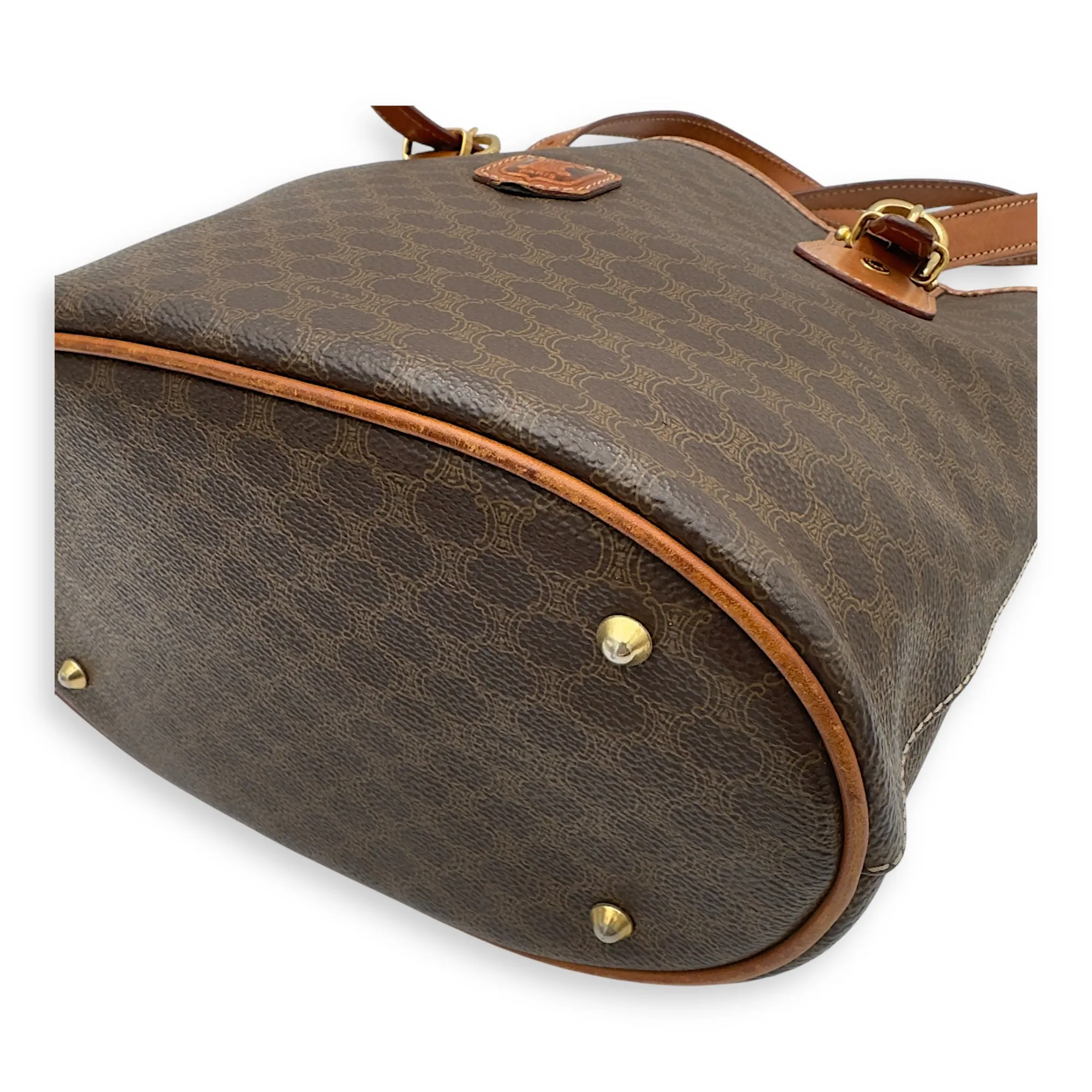 Macadam Tote Bag Brown in Coated Canvas, Gold hardware
