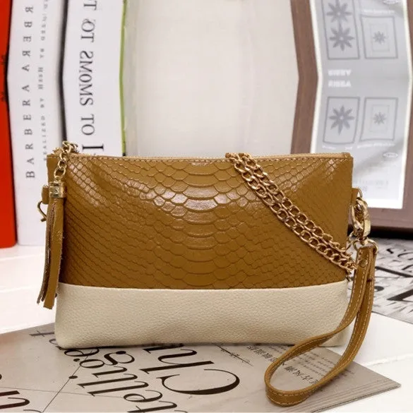 New Women Synthetic Leather Tassel Bag Clutch Bags Day Shoulder Messenger Bag