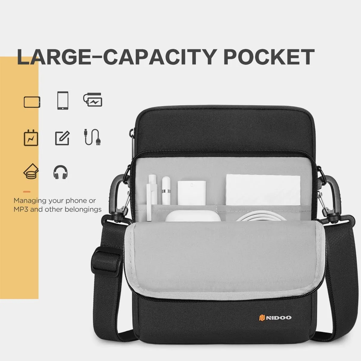 NIDOO 10 inch Laptop Sleeve Carrying Bag Shoulder Case for 10.9" 11" iPad Air M3 M2/ 11" iPad Pro 2025/10.9" 10.2" 11 inch iPad/ 10.5" Samsung Galaxy Tab A8 S8 / 10.4" HUAWEI / 10.6" Lenovo Handle
