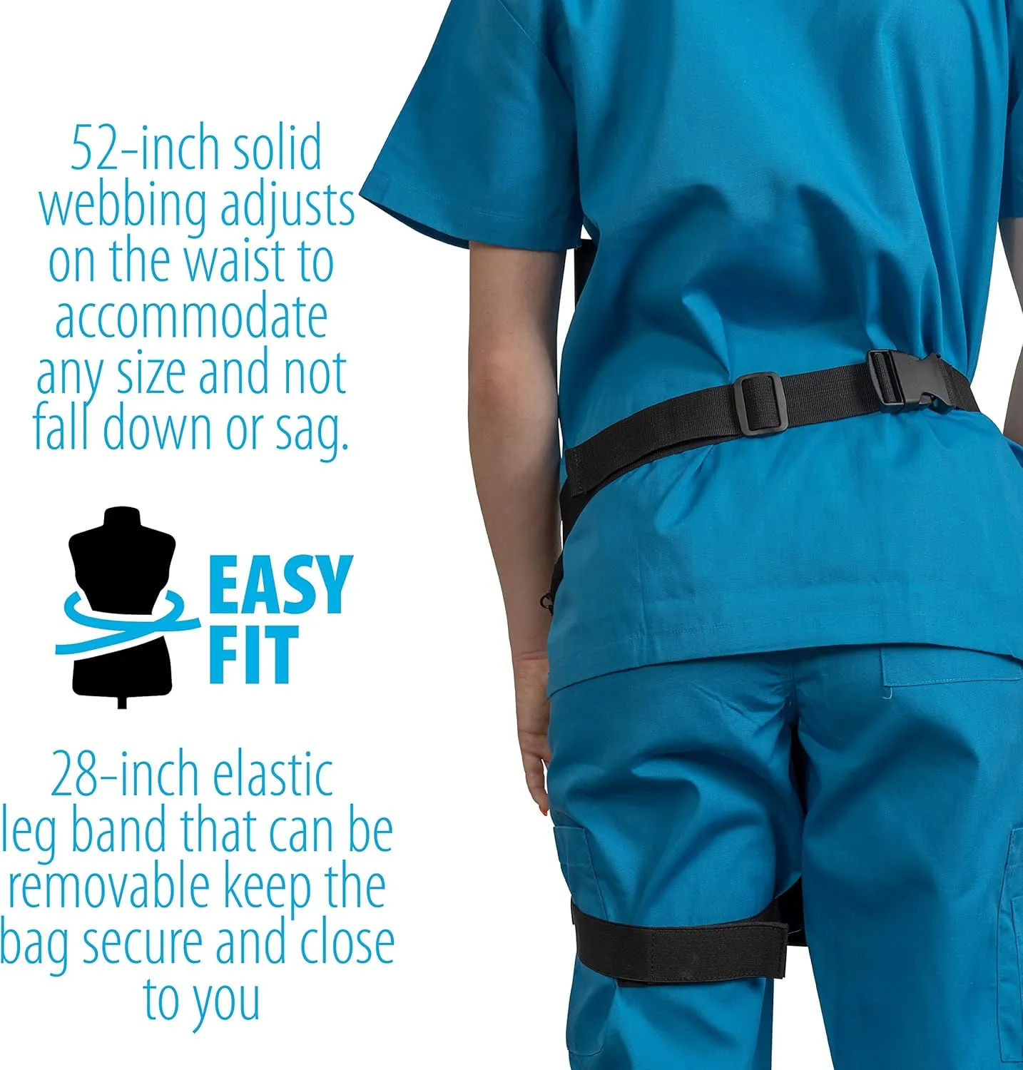 Nurse Fanny Pack w/Elastic Leg Band - Multi Compartment Waist Organizer Tool Bag for Students, Practitioners & Medical Professionals (Seal Grey)