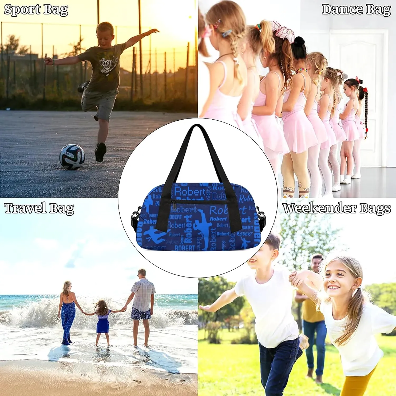 Personalized Karate Sport Duffel Bag Custom Sports Bag Travel Overnight Shoulder Bags Customized Gifts for Women Men Martial Art, Dark Blue