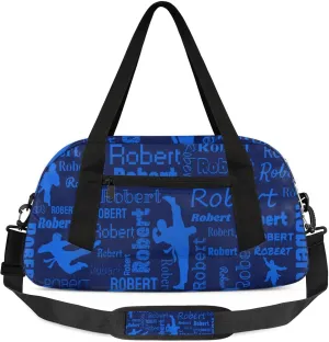 Personalized Karate Sport Duffel Bag Custom Sports Bag Travel Overnight Shoulder Bags Customized Gifts for Women Men Martial Art, Dark Blue
