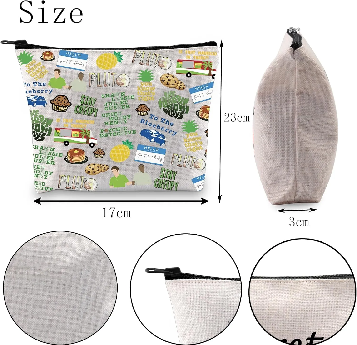 POFULL TV Show Merchandise Pineapple TV Show Fans Makeup Zipper Pouch Bag (PSY-C Cosmetic Bag)