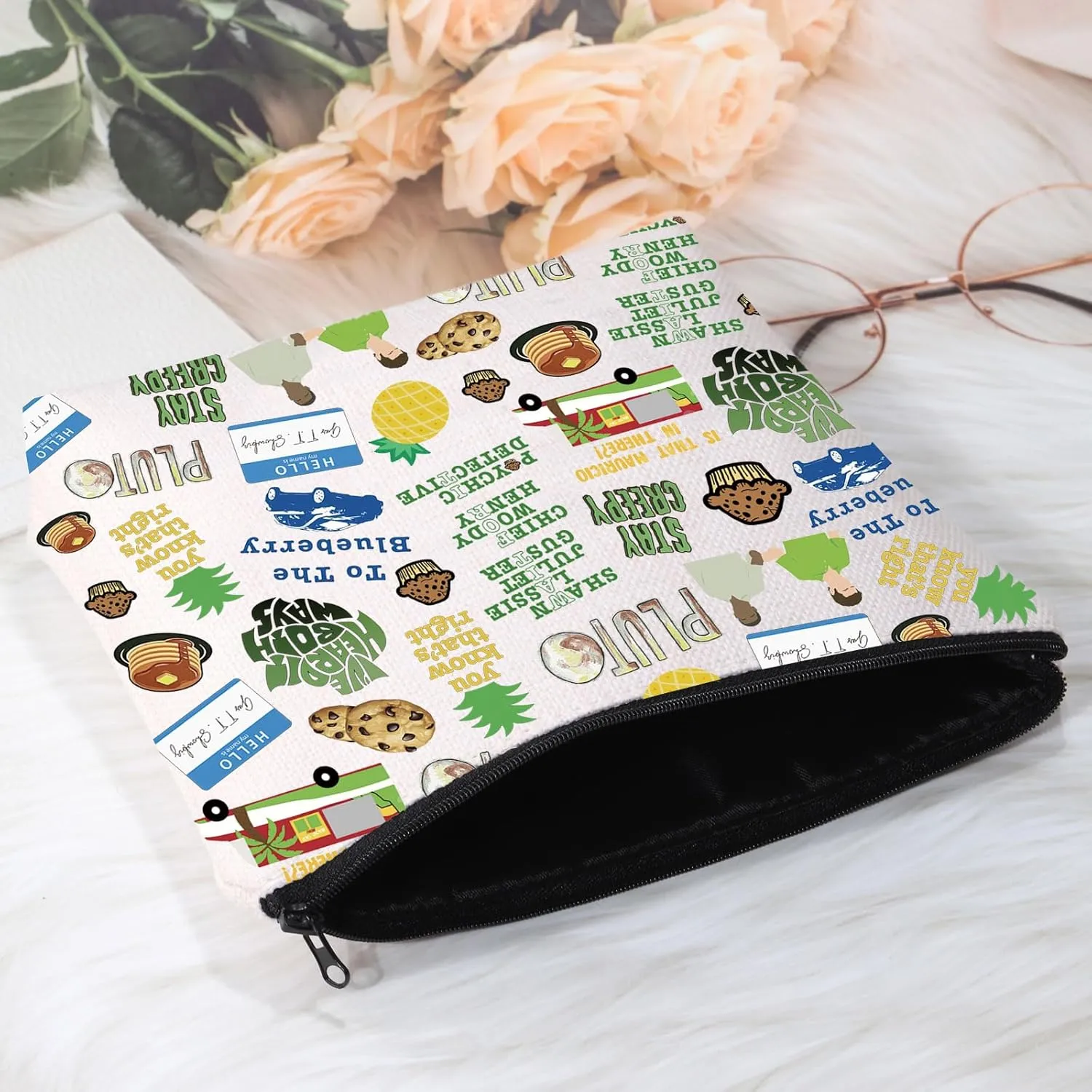 POFULL TV Show Merchandise Pineapple TV Show Fans Makeup Zipper Pouch Bag (PSY-C Cosmetic Bag)