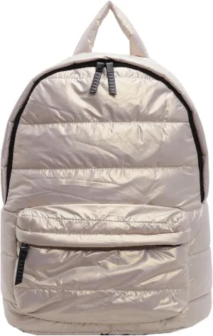 Puffy Backpack Fashion Lightweight Quilted Puffer Backpack Purse for Women Casual Daily Carry on Daypack (Khaki)