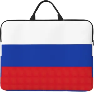 Russian Flag Print Stylish 14in Polyester Laptop Bag Carry Laptop Bag With Water-Resistant Feature