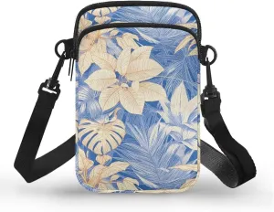 Small Crossbody Bags for Women, Spring Flowers Cell Phone Purse Wallet, Travel Pouch Passport Phone Holder Wallet