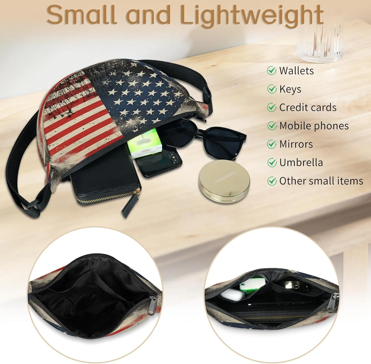 Small Sling Crossbody Bag for Women Men Trendy, Small Crescent Bag with Adjustable Strap Zippers, Lightweight Dumpling Bags