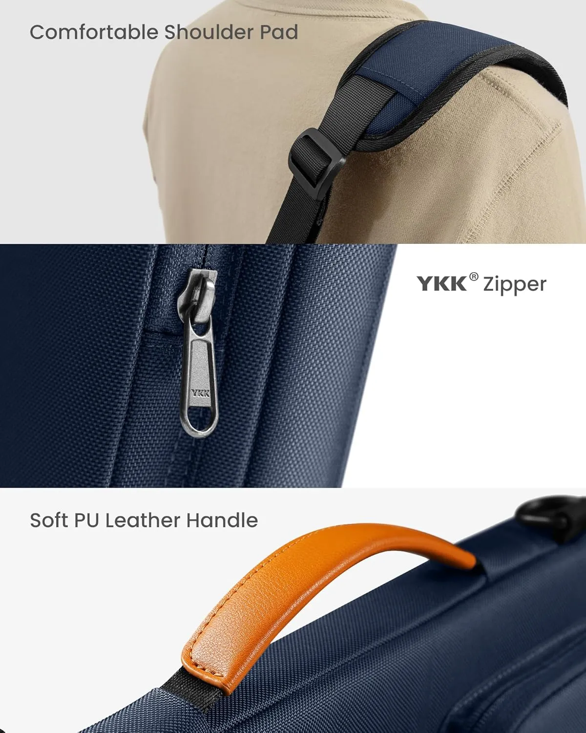 tomtoc 360 Protective Laptop Shoulder Bag for 15.6 Inch Laptop, Fit Acer Aspire 3/5/7, Dell Inspiron/XPS, ASUS ROG/TUF, Lenovo ThinkPad L/E/T/P/V, Waterproof Accessory Case