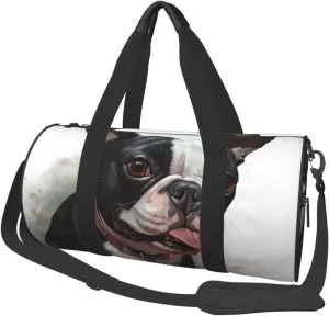 Travel Duffle Bag Weekender Bags for Men Women with Shoe Compartment Large Capacity Weekender Overnight Bag Boston Terrier Carry On Tote Bags Sport Gym Bag for Travel Yoga