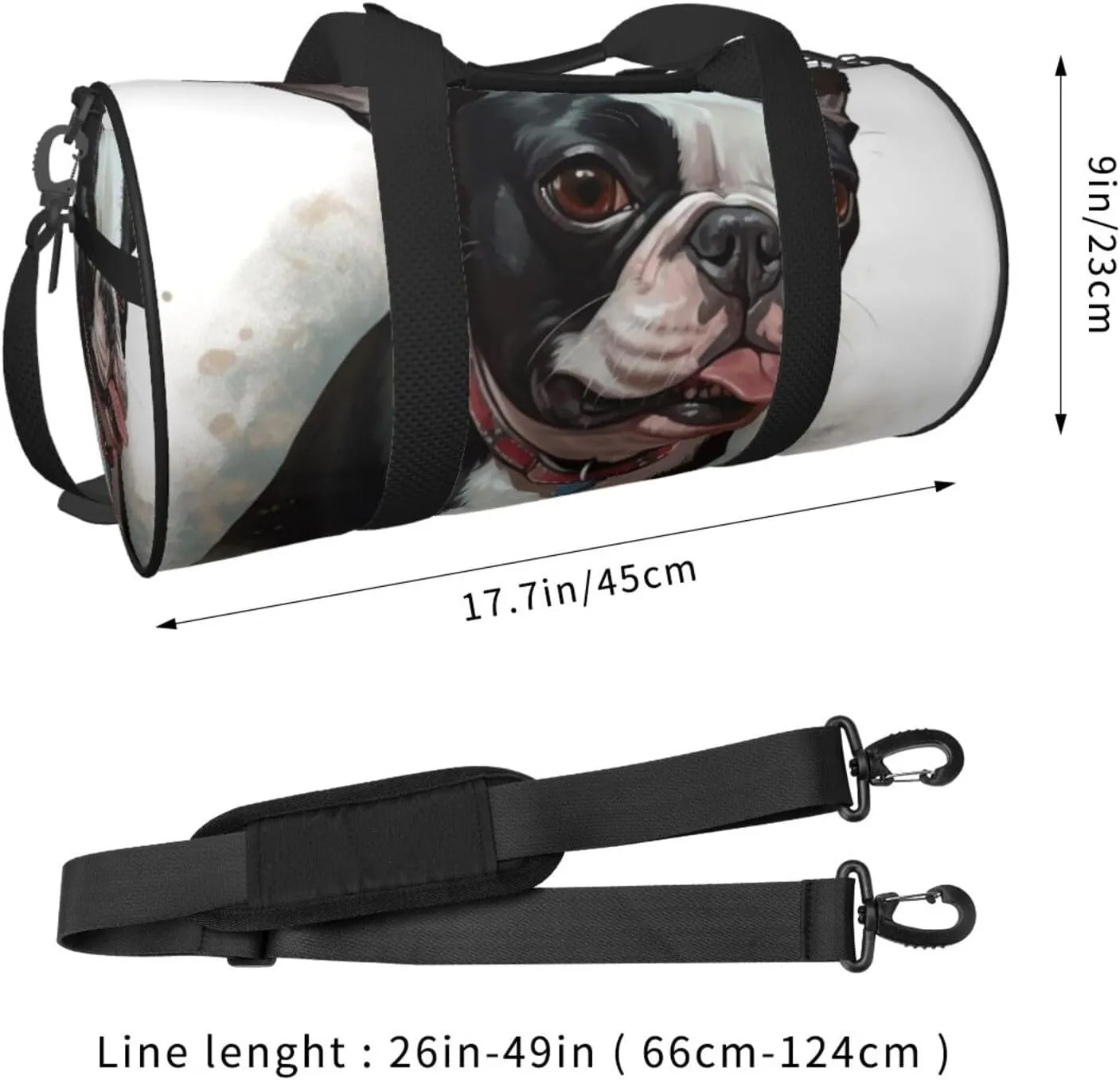 Travel Duffle Bag Weekender Bags for Men Women with Shoe Compartment Large Capacity Weekender Overnight Bag Boston Terrier Carry On Tote Bags Sport Gym Bag for Travel Yoga