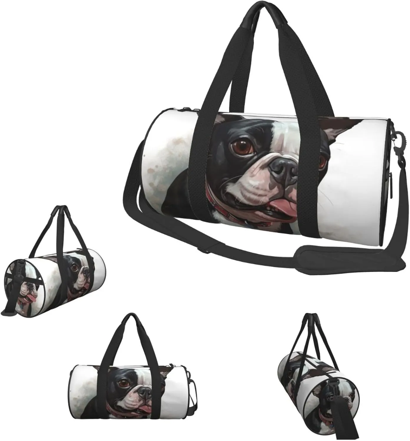 Travel Duffle Bag Weekender Bags for Men Women with Shoe Compartment Large Capacity Weekender Overnight Bag Boston Terrier Carry On Tote Bags Sport Gym Bag for Travel Yoga