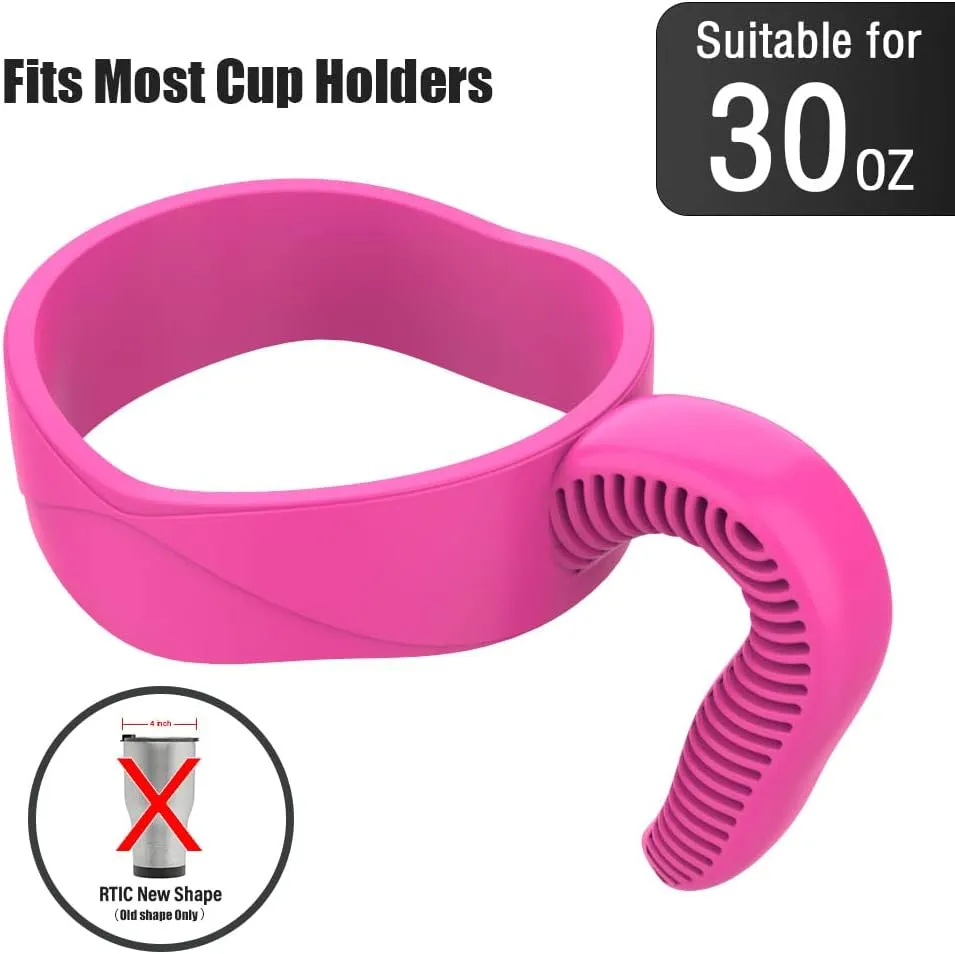 Tumbler handle fits for 30 OZ YETI Tumbler, OZARK TRAIL Tumbler, Rambler TumblerHandle OnlyCup not Include (RoseRed)