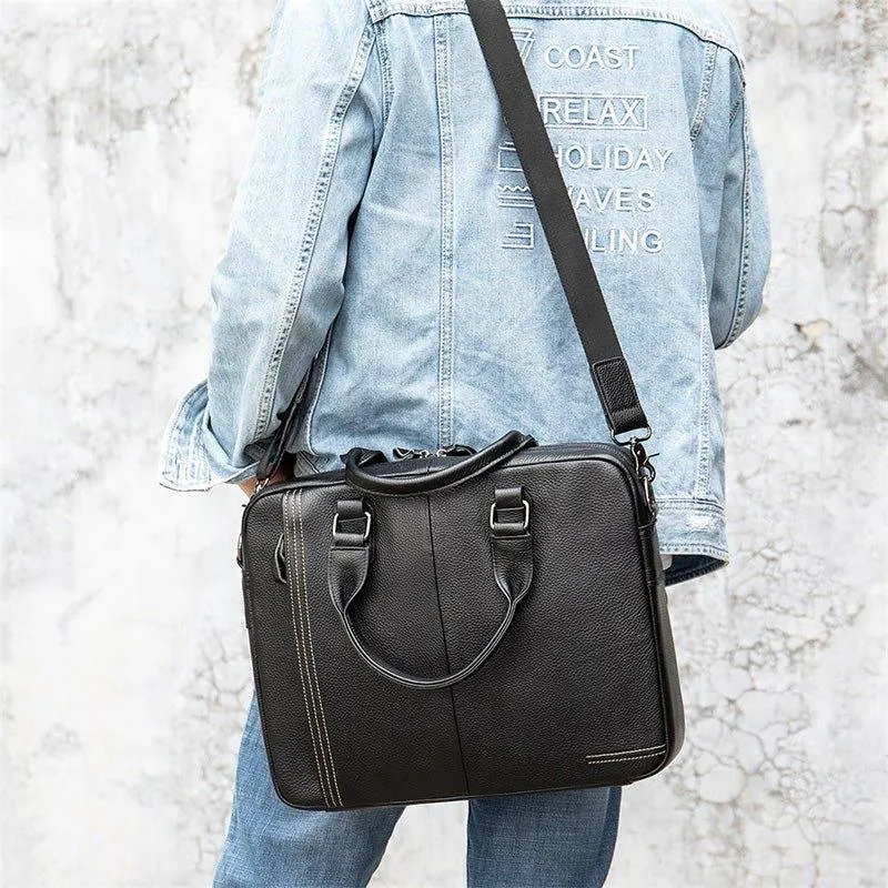 Woosir Vintage Laptop Leather Briefcase for Men