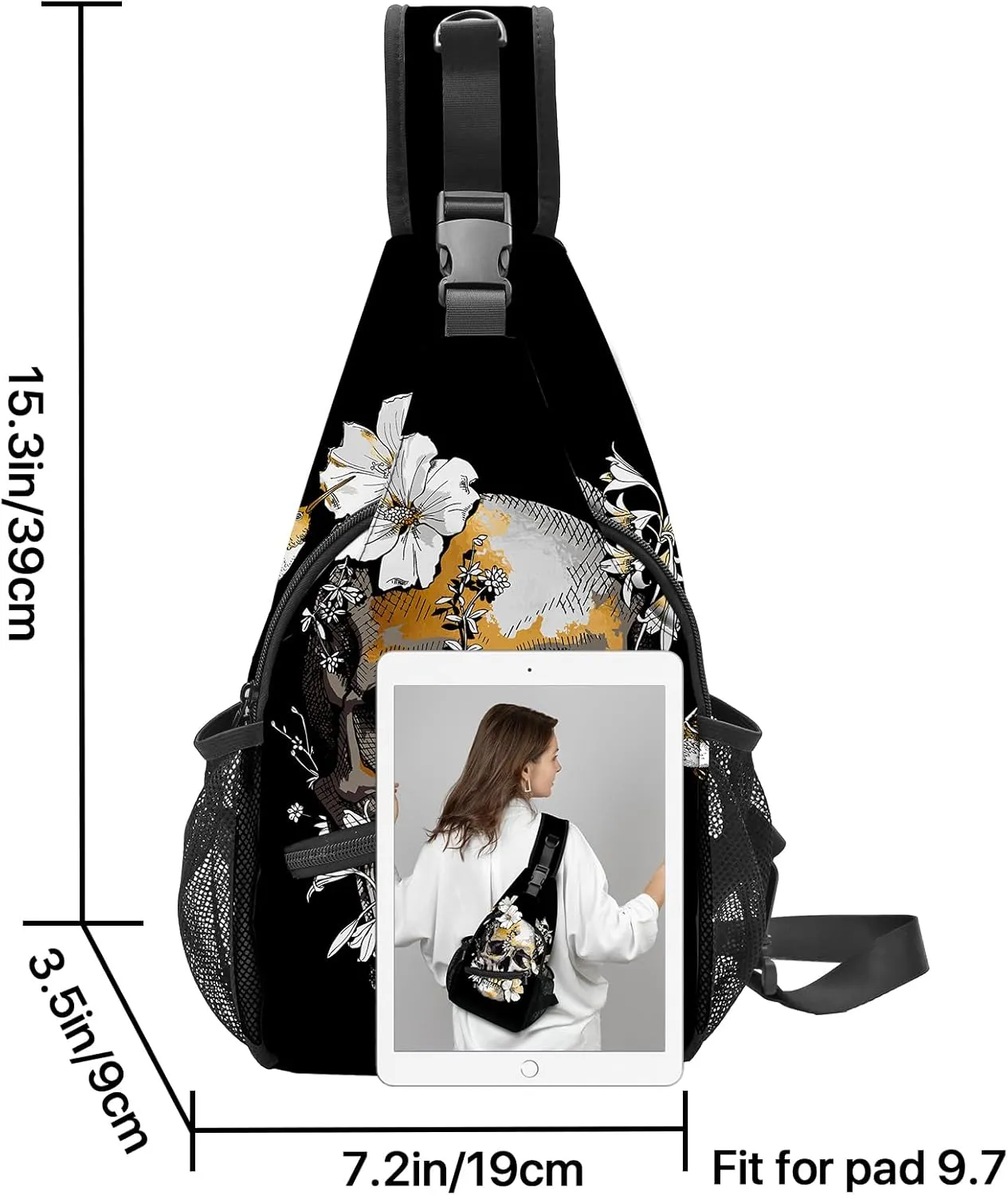 Yrebyou Sling Bag for Women Crossbody Backpack Travel Shoulder Hiking Bags Waterproof Daypack For Beach Outdoor Camping