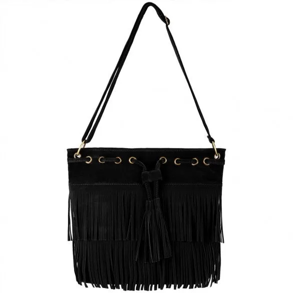 Zeagoo Fashion Women Lady Tassel Solid Casual Shoulder Cross Bag